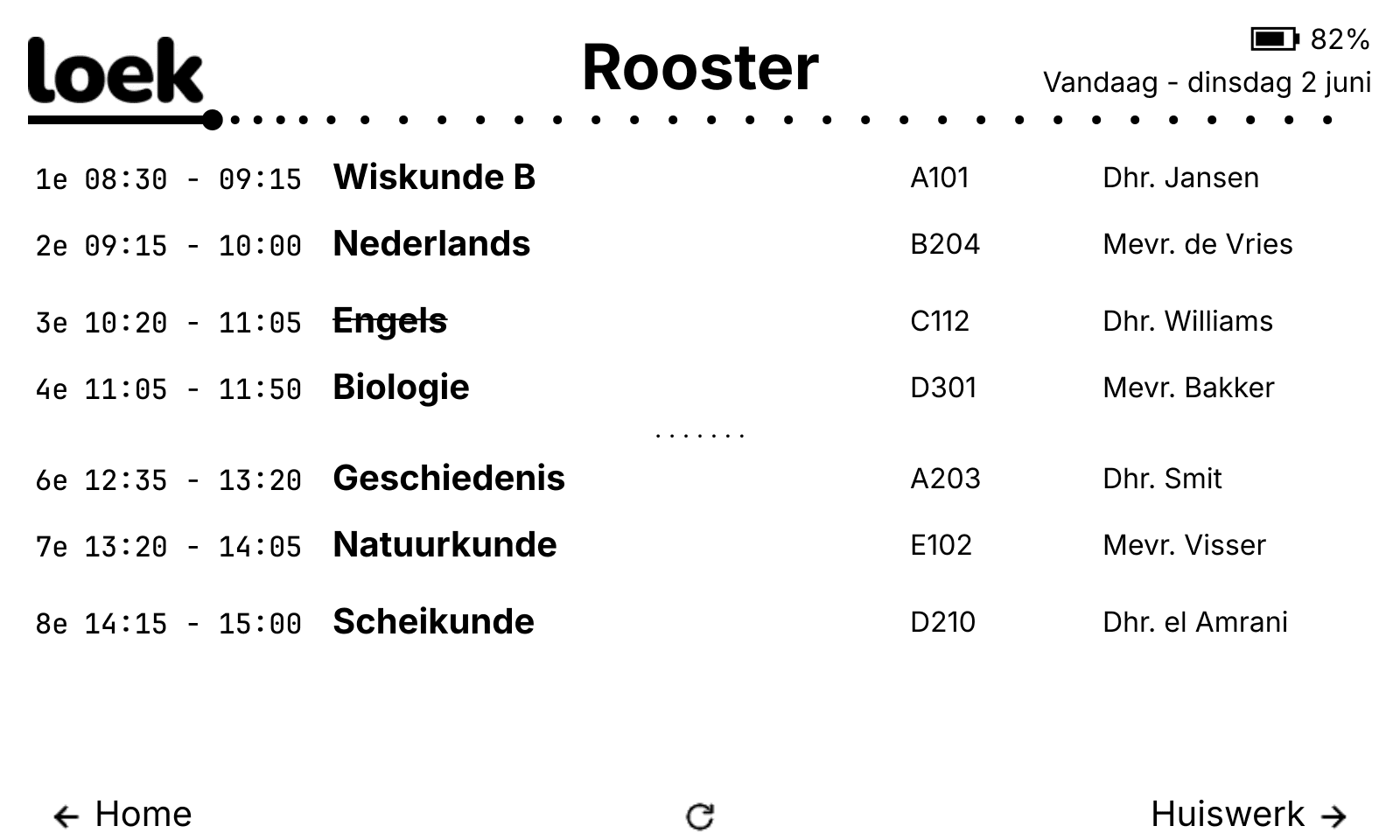 Je rooster van vandaag - in één oogopslag.