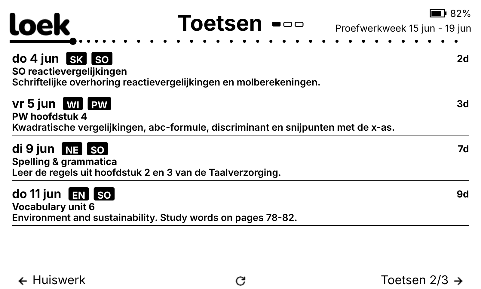 Toetsen op tijd in beeld, zonder telefoon.